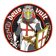 Шеврон ПВХ Deus Vult 3D Red