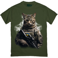 Футболка Котик ЗСУ Olive