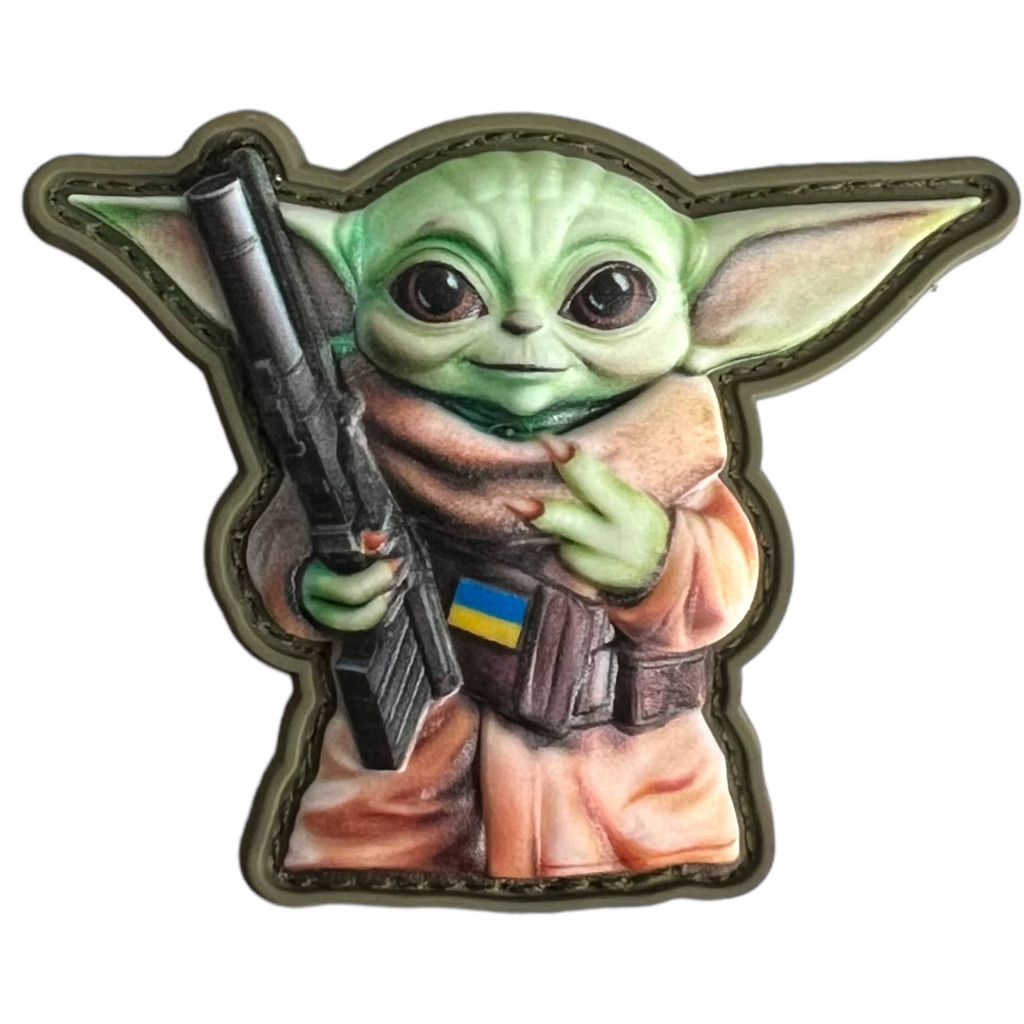 Шеврон ПВХ 3D ҐРОҐУ Йода Olive