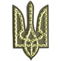 Шеврон ПВХ 3D Фігурний Тризуб Pixel