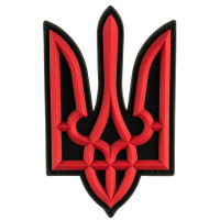 Шеврон ПВХ 3D Фігурний Тризуб Black/Red