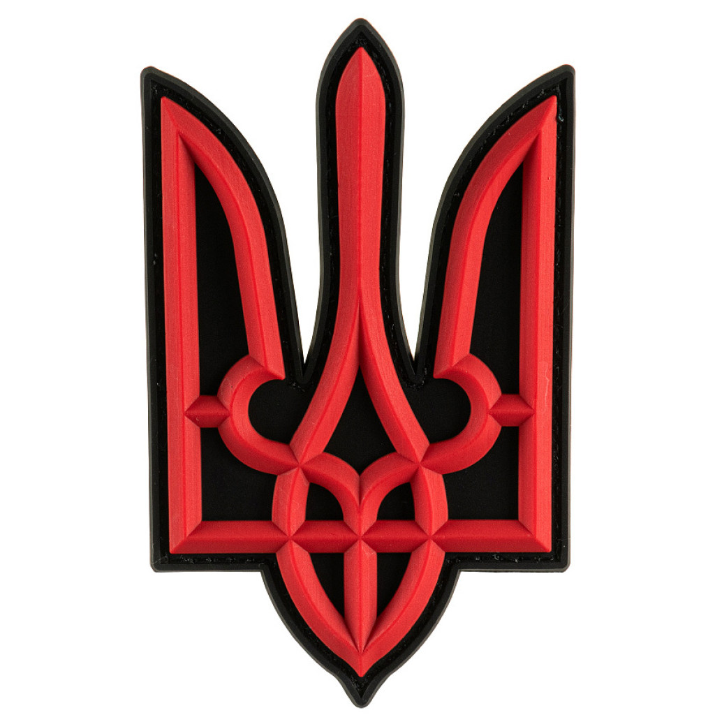 Шеврон ПВХ 3D Фігурний Тризуб Black/Red