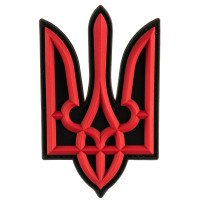 Шеврон ПВХ 3D Фігурний Тризуб Black/Red
