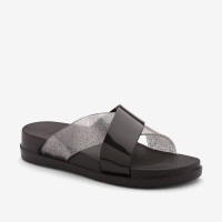 Шльопанці  Coqui Nela Black/Silver glitter