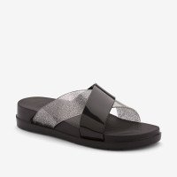 Шльопанці  Coqui Nela Black/Silver glitter