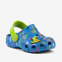 Клоги (сабо) LITTLE FROG ROYAL/LIME DINO + AMULET